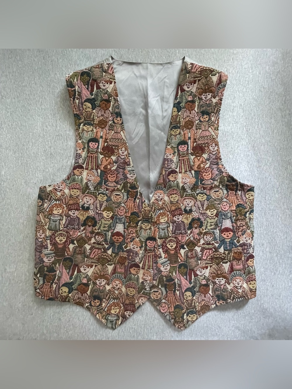 Vintage Unisex Women Sz L Men’s Med Multicolor Children of the World Vest Read